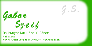 gabor szeif business card