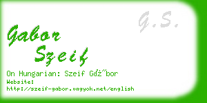 gabor szeif business card